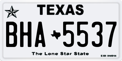 TX license plate BHA5537