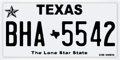 TX license plate BHA5542