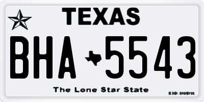 TX license plate BHA5543