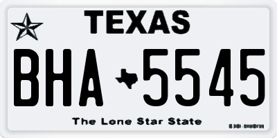 TX license plate BHA5545