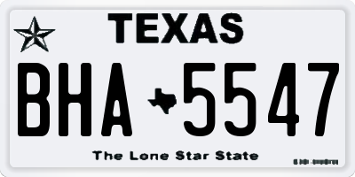 TX license plate BHA5547