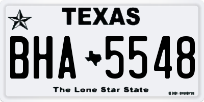 TX license plate BHA5548