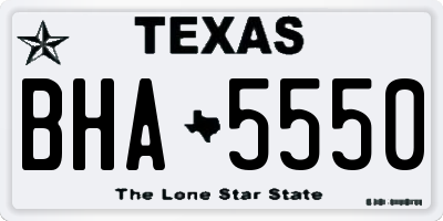 TX license plate BHA5550