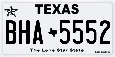 TX license plate BHA5552