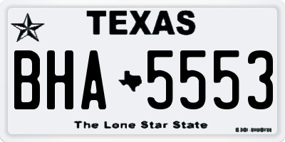 TX license plate BHA5553