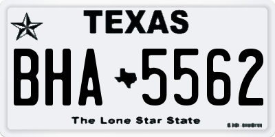 TX license plate BHA5562