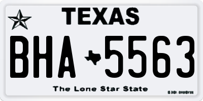 TX license plate BHA5563