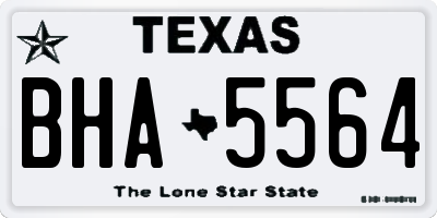 TX license plate BHA5564
