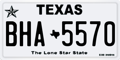 TX license plate BHA5570