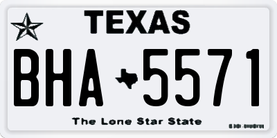 TX license plate BHA5571