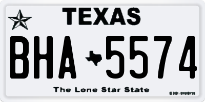 TX license plate BHA5574