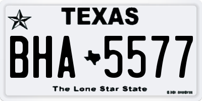 TX license plate BHA5577
