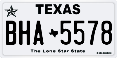 TX license plate BHA5578