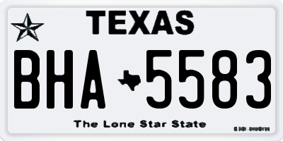TX license plate BHA5583