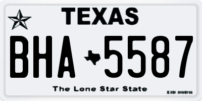 TX license plate BHA5587