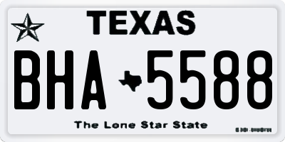 TX license plate BHA5588