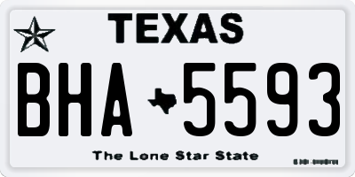 TX license plate BHA5593