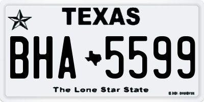TX license plate BHA5599
