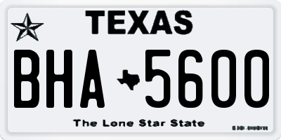 TX license plate BHA5600