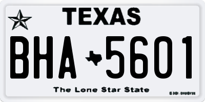 TX license plate BHA5601
