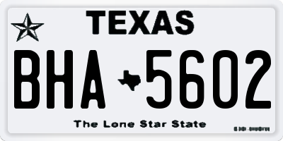 TX license plate BHA5602