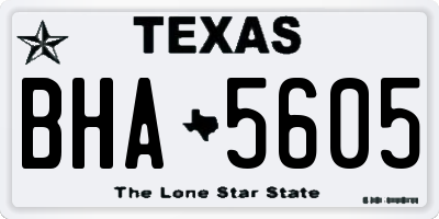 TX license plate BHA5605