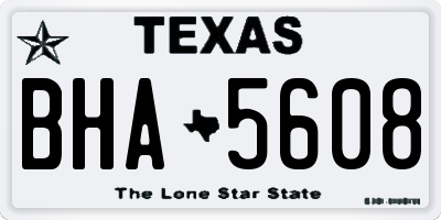 TX license plate BHA5608