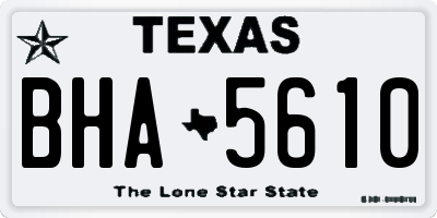 TX license plate BHA5610