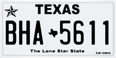 TX license plate BHA5611