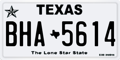 TX license plate BHA5614