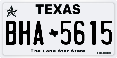 TX license plate BHA5615