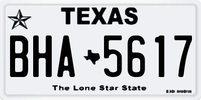 TX license plate BHA5617