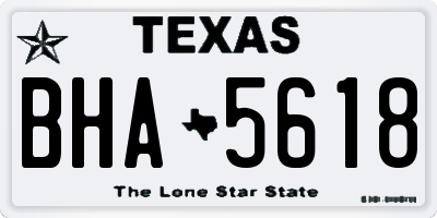 TX license plate BHA5618