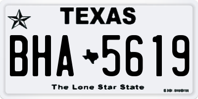 TX license plate BHA5619