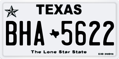 TX license plate BHA5622