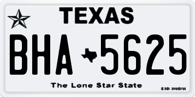 TX license plate BHA5625
