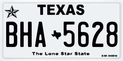TX license plate BHA5628