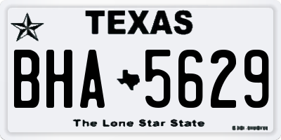 TX license plate BHA5629