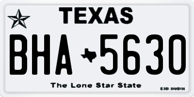 TX license plate BHA5630