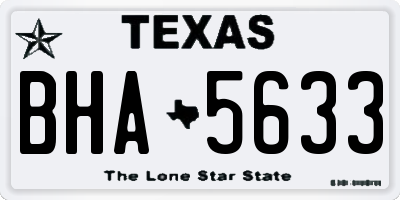 TX license plate BHA5633
