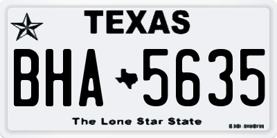 TX license plate BHA5635