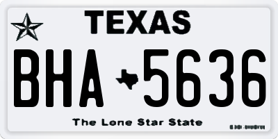 TX license plate BHA5636
