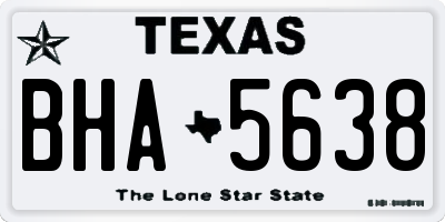 TX license plate BHA5638
