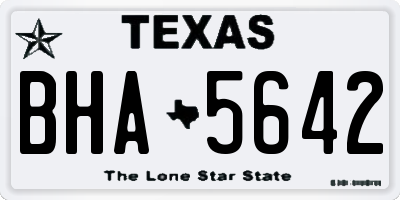 TX license plate BHA5642