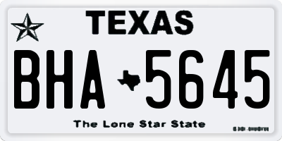 TX license plate BHA5645