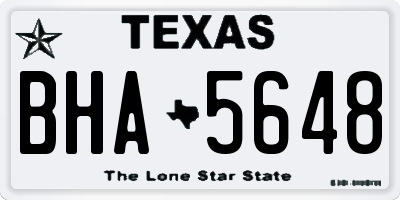 TX license plate BHA5648