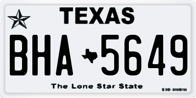 TX license plate BHA5649