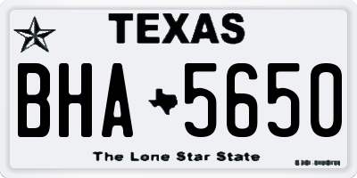 TX license plate BHA5650