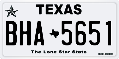 TX license plate BHA5651