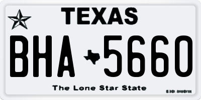 TX license plate BHA5660